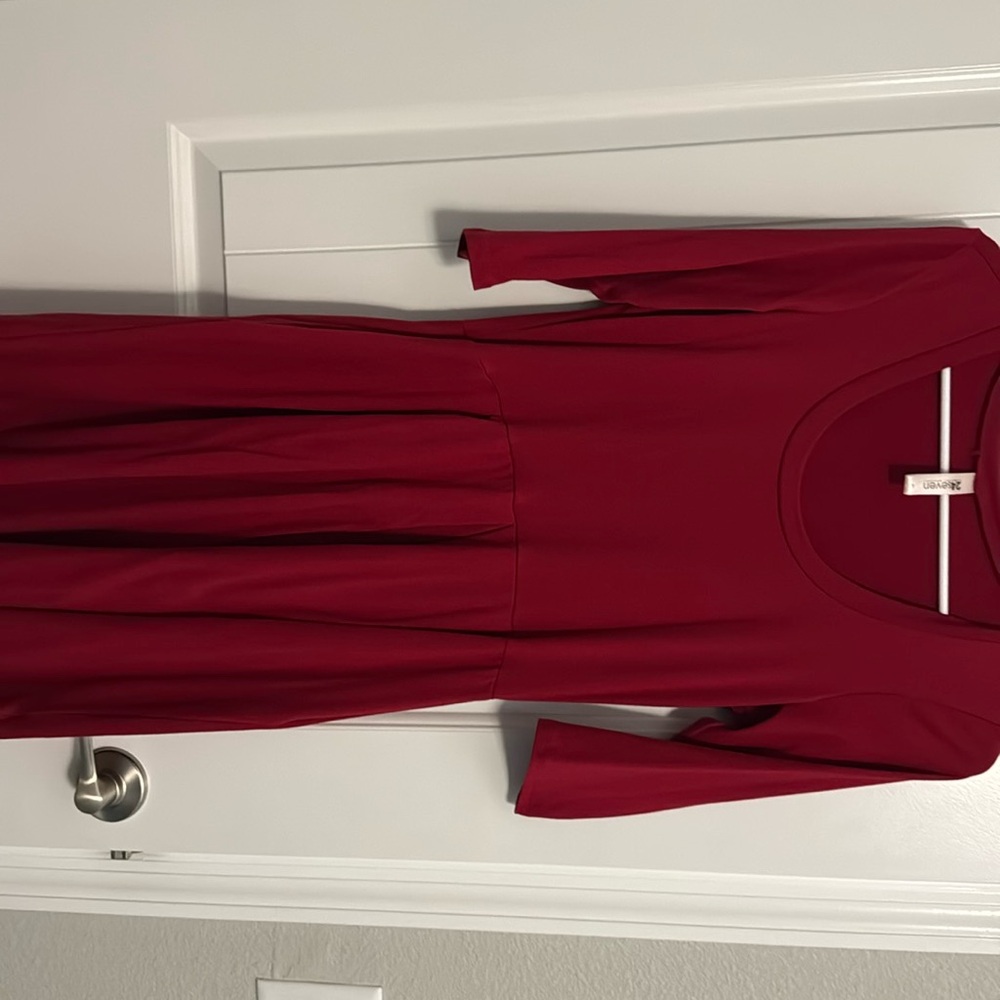 Mini red dress.